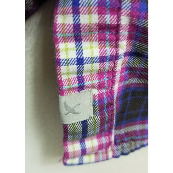 Eddie Bauer Button Down Flannel Size Large Plaid - Picture 6 of 7